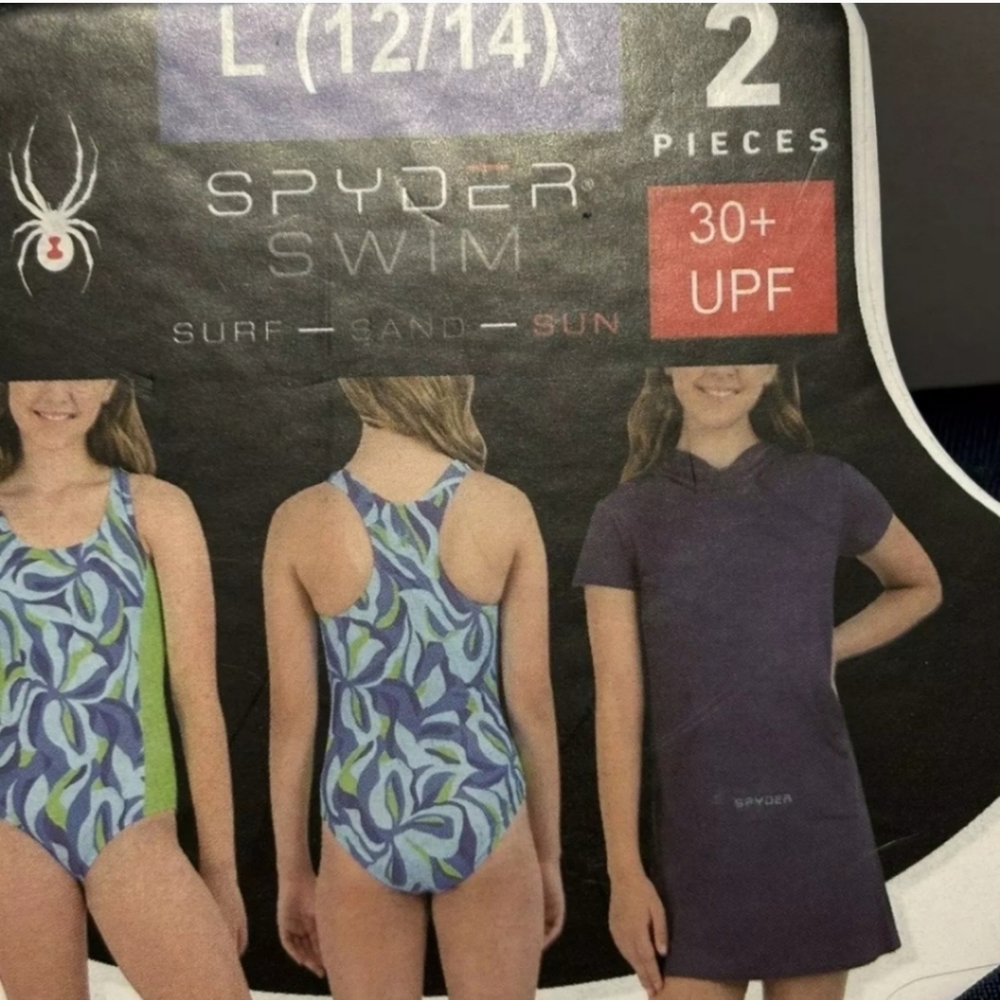 Spyder • 2-Piece Girls' Swimsuit • UPF30+ • Breathable • L 12/14